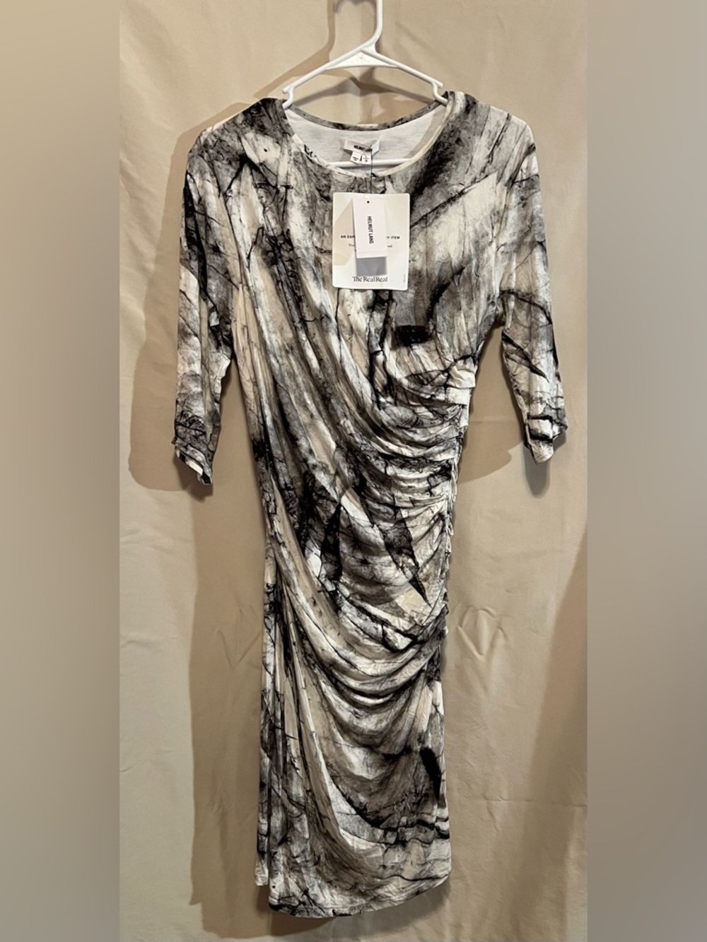 NWT Helmut Lang Nova Print Ruched Jersey Body Dress- Extremely soft material! - Picture 2 of 7